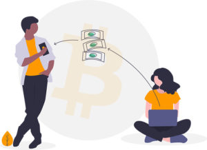 Bitcoin Digitales Zahlungsmittel Illustration